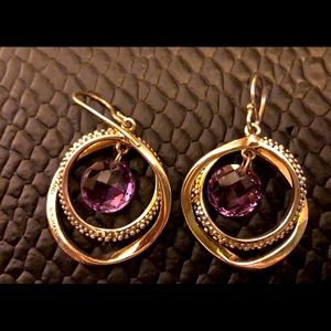 Vintage Michael Dawkins .925 Sterling Silver Multi Faceted Amethyst Earrings